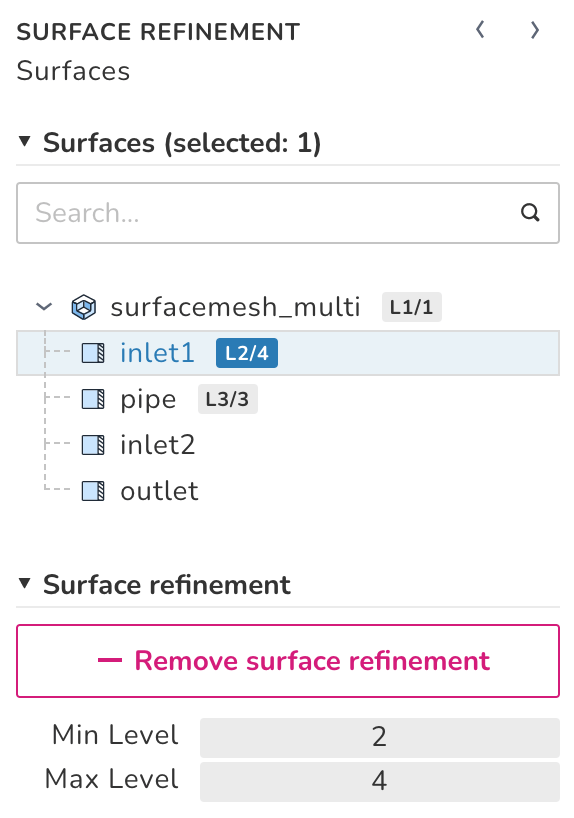 Surface refinement step
