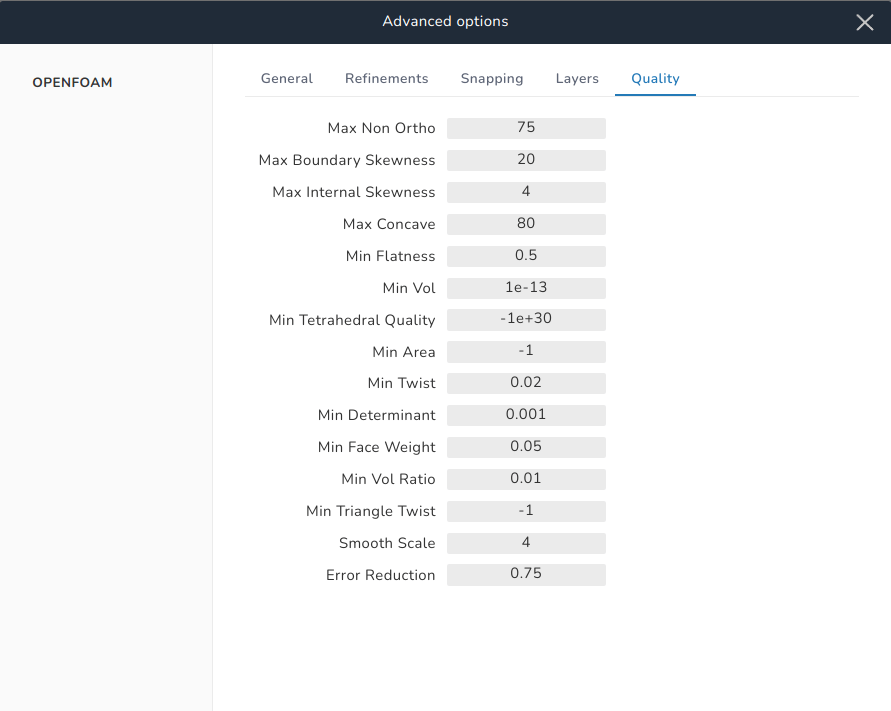 Advanced Options Quality