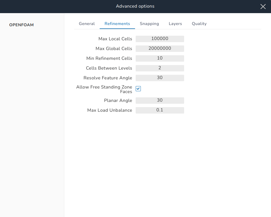 Advanced Options Refinements