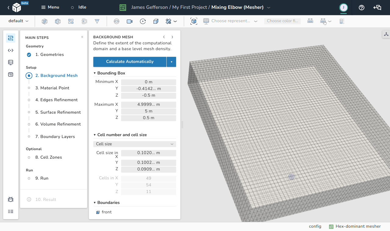 Background mesh step