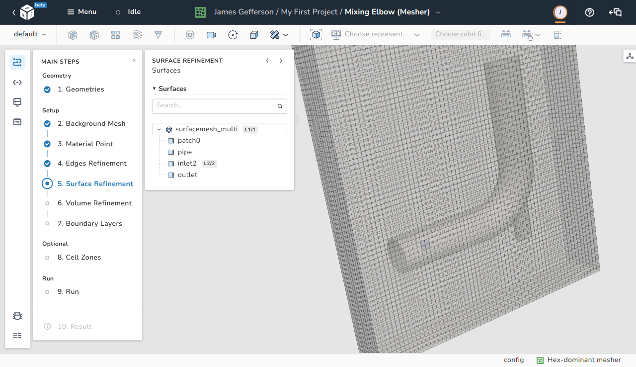 Surface refinement step